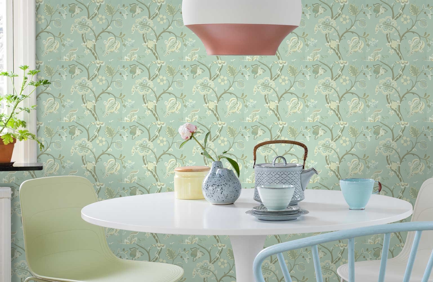 Обои DVIWRO107 фото в интерьере кухни