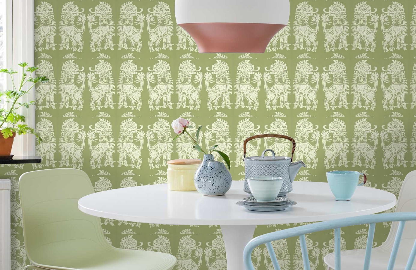 Обои DVIWSI104 фото в интерьере кухни