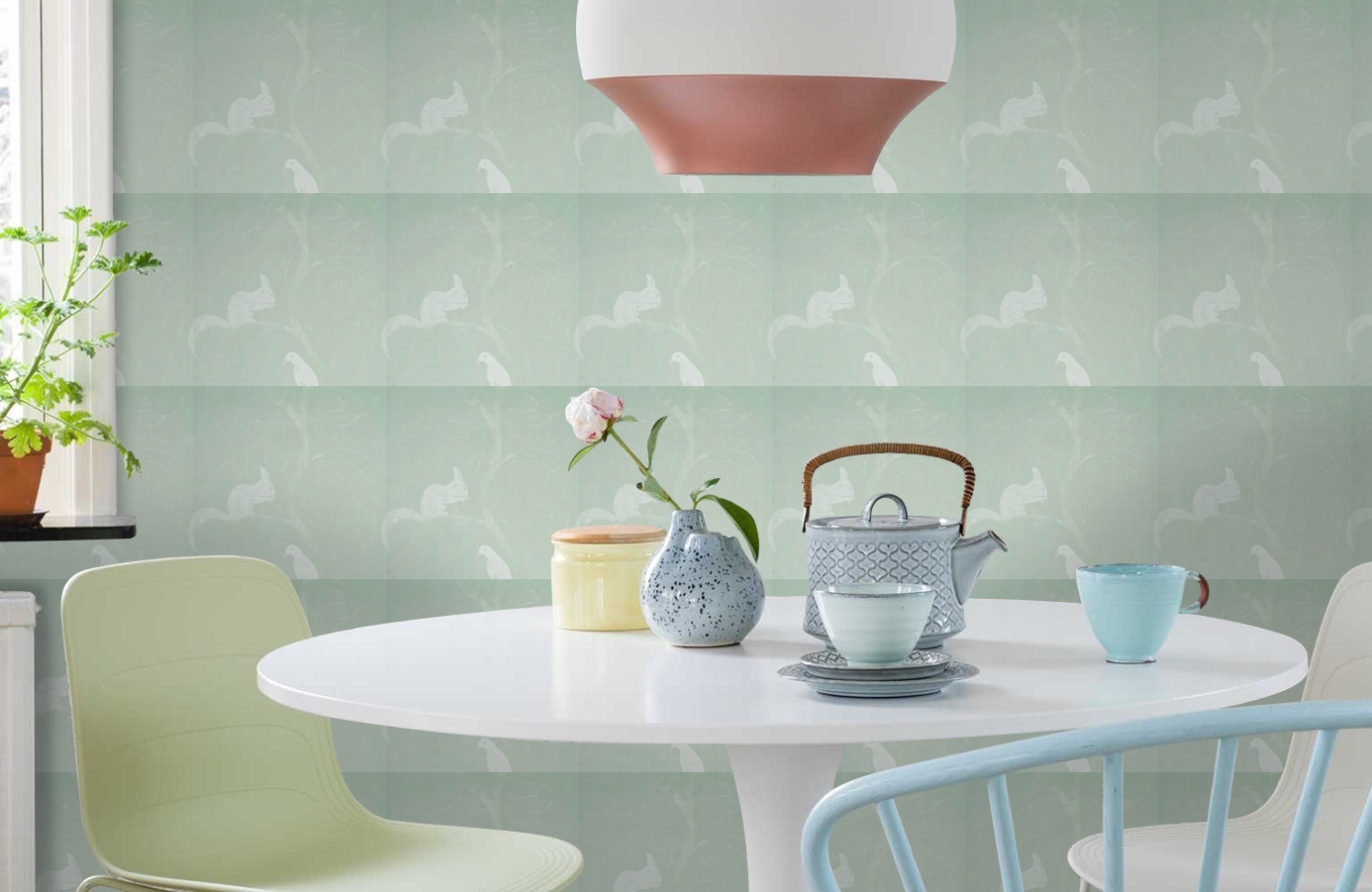 Обои DVIWSQ103 фото в интерьере кухни