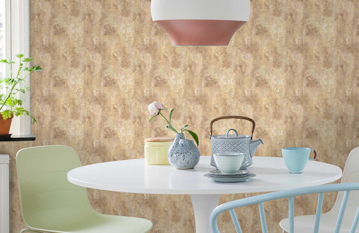 Обои LD81006 фото в интерьере кухни