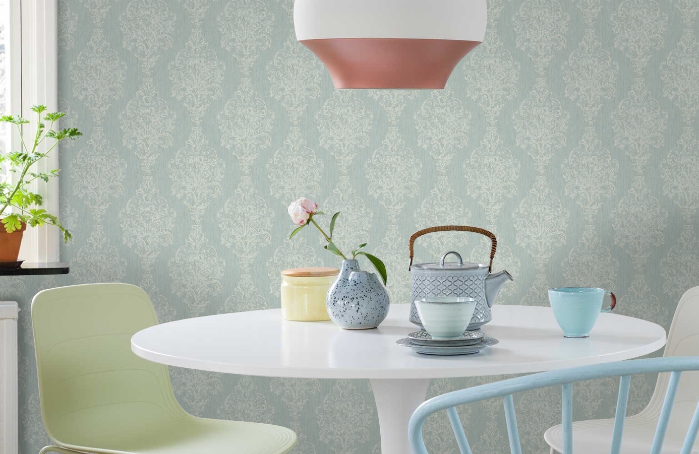 Обои SH5566 фото в интерьере кухни