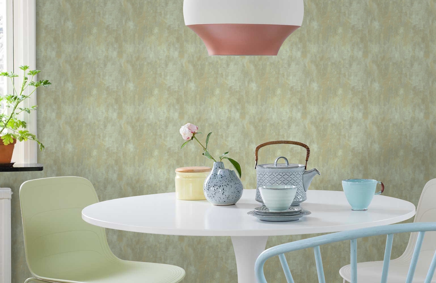 Обои TT6234 фото в интерьере кухни