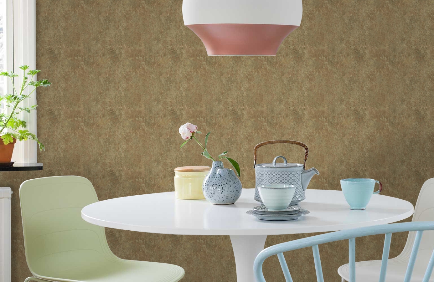 Обои TT6245 фото в интерьере кухни