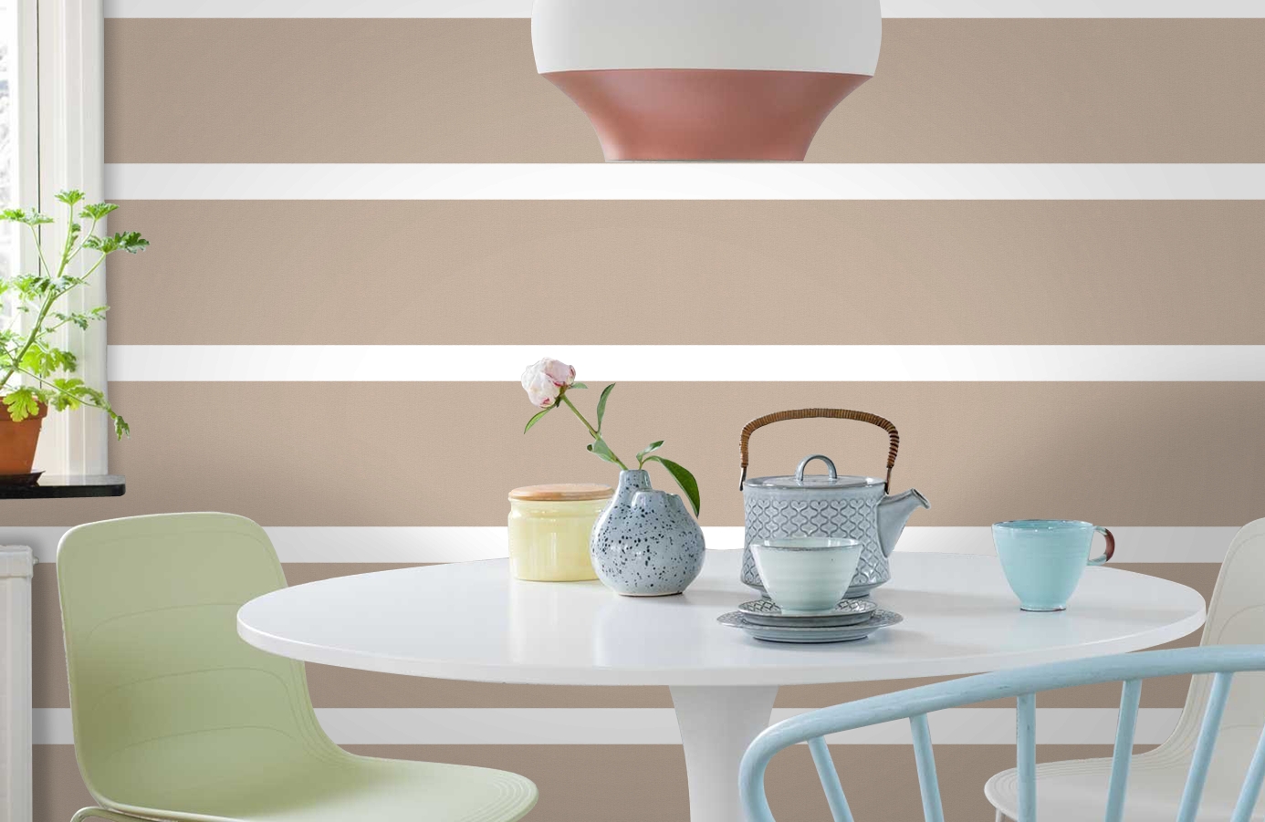 Обои 1264-29 фото в интерьере кухни