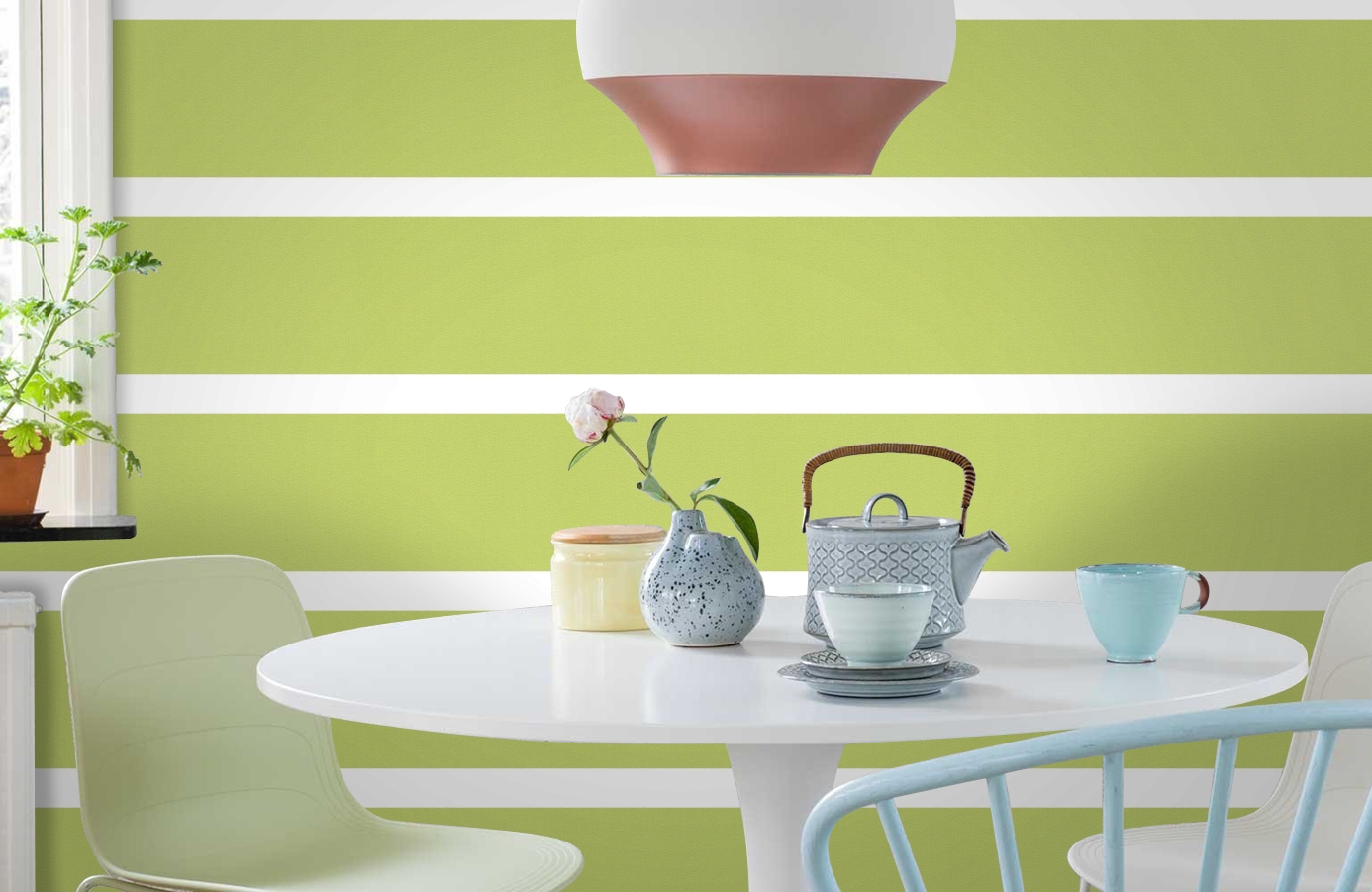 Обои 1264-43 фото в интерьере кухни