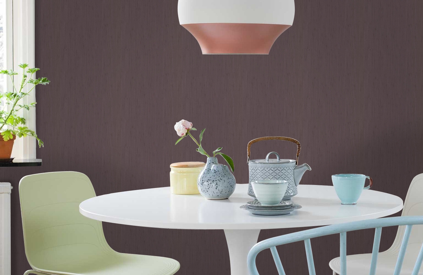 Обои 2663-30 фото в интерьере кухни