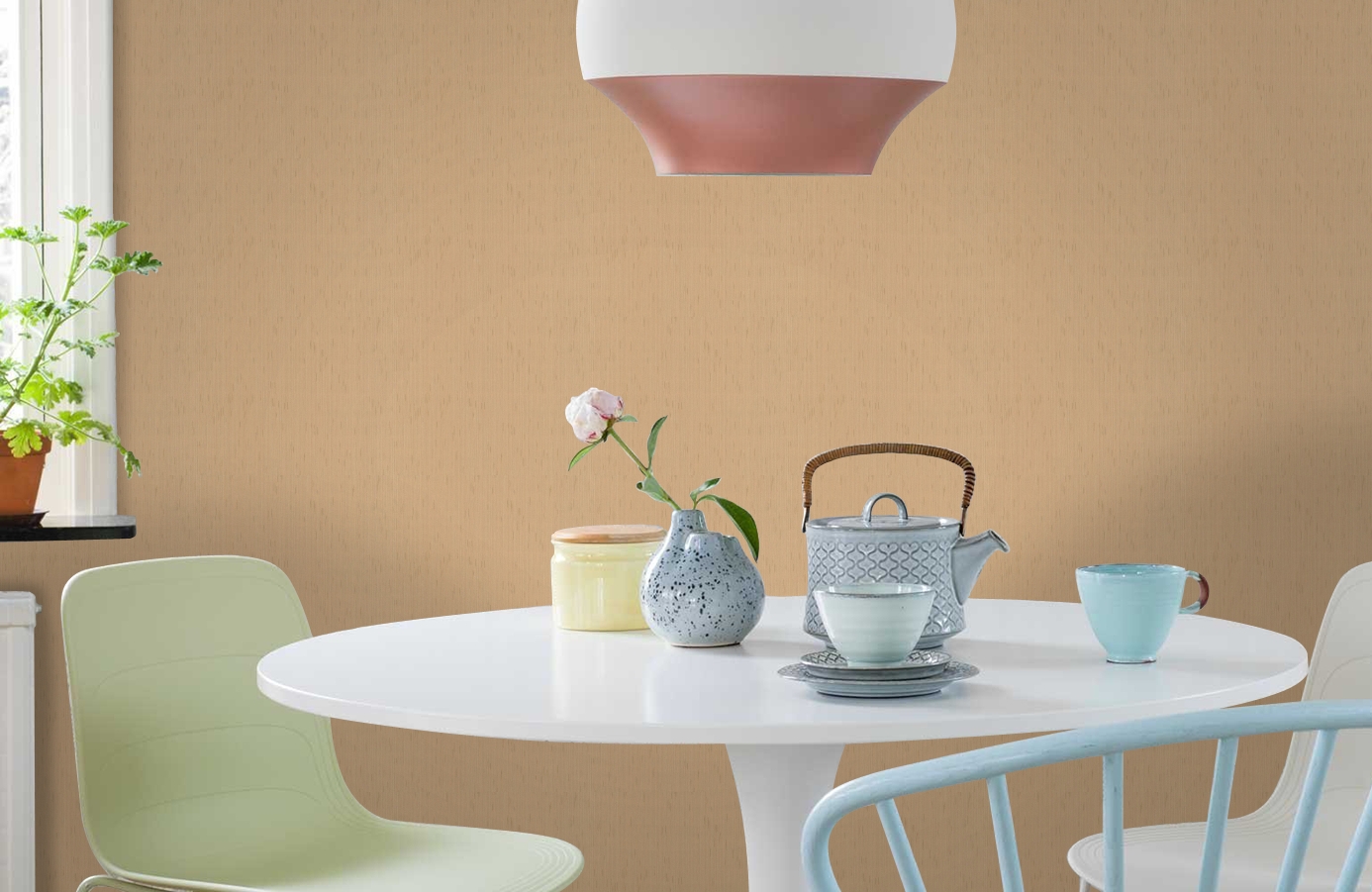 Обои 2663-54 фото в интерьере кухни