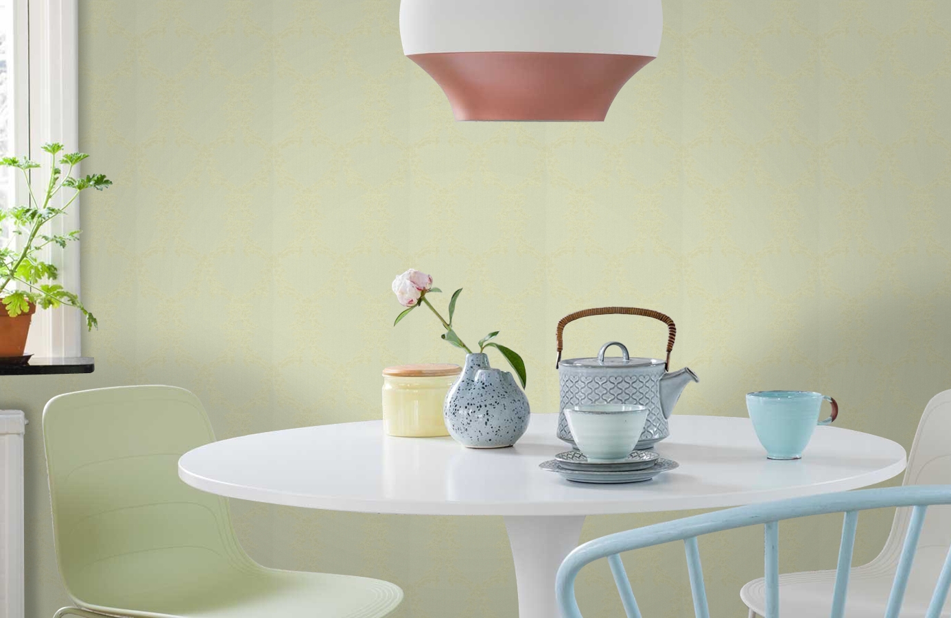 Обои 2904-34 фото в интерьере кухни