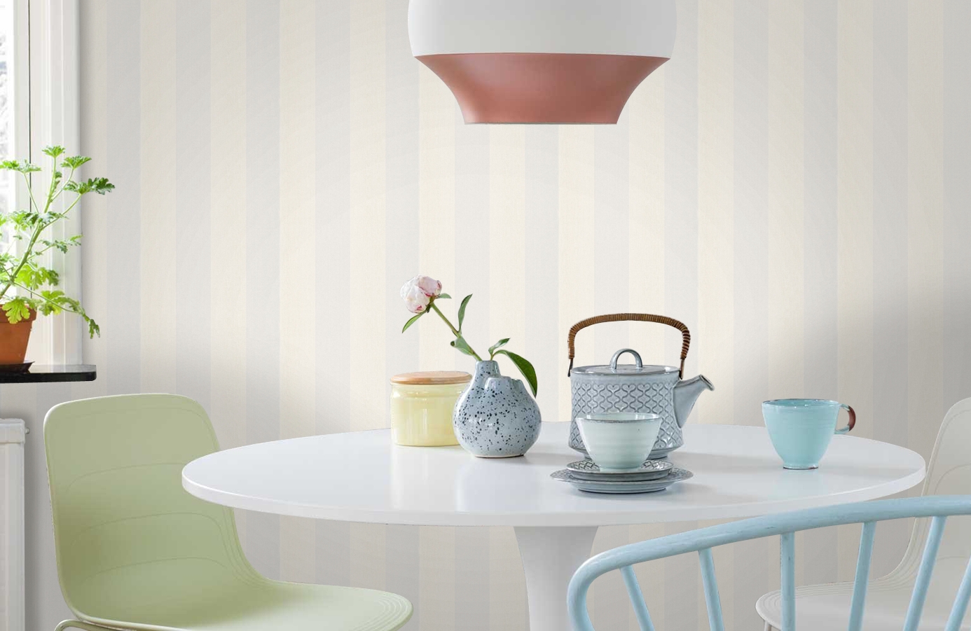 Обои 2907-17 фото в интерьере кухни