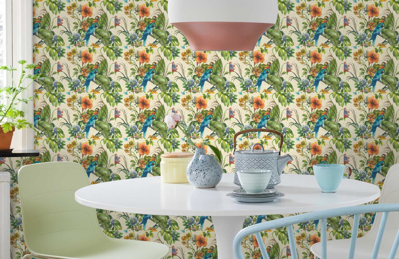 Обои 30015-1 фото в интерьере кухни