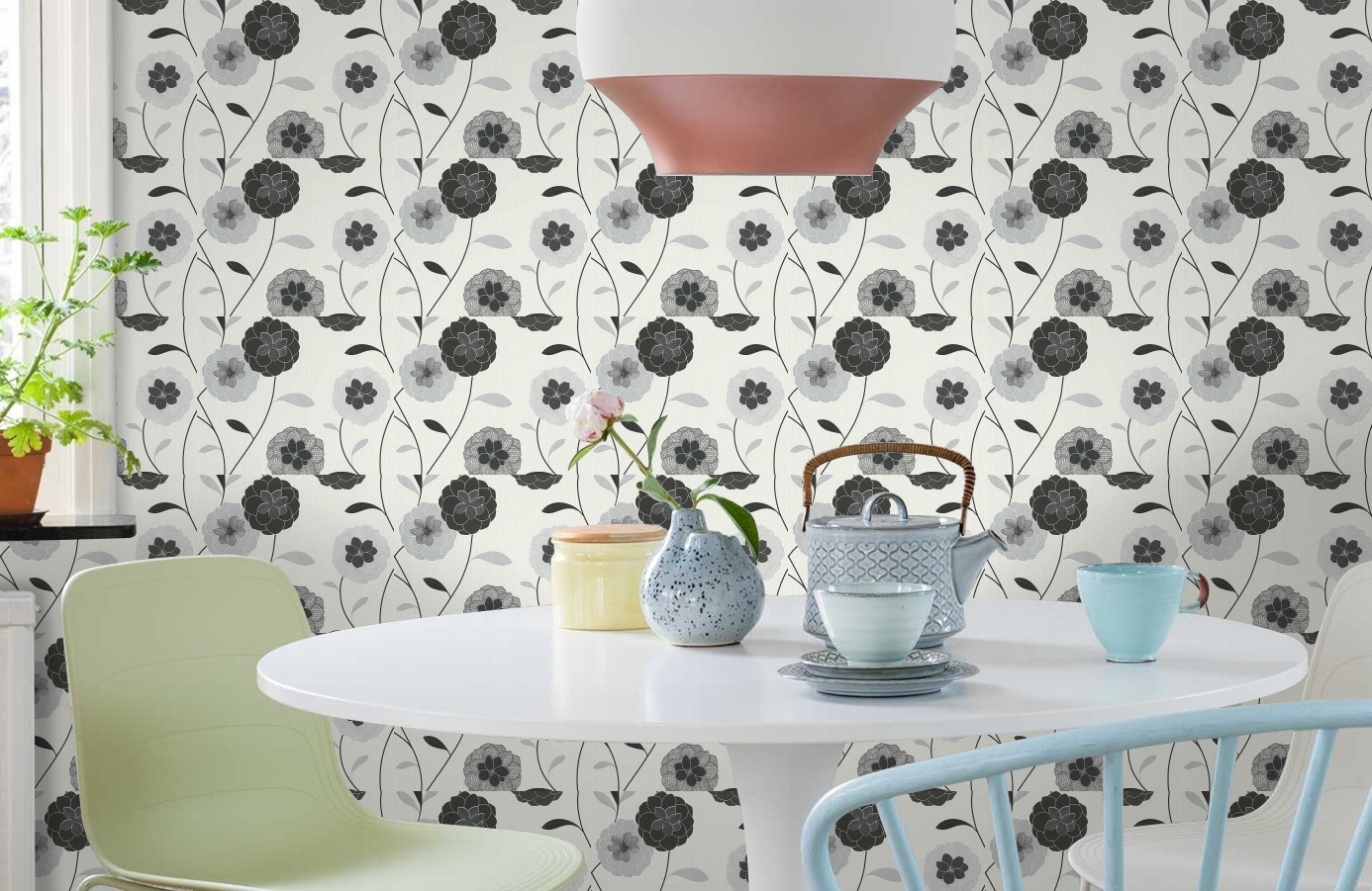 Обои 301764 фото в интерьере кухни