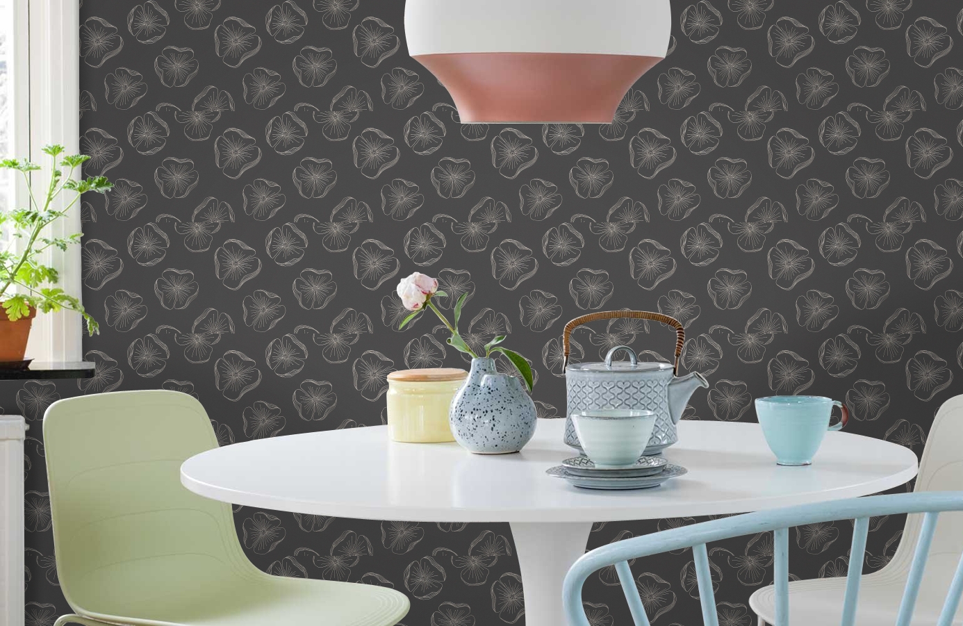 Обои 30406-3 фото в интерьере кухни