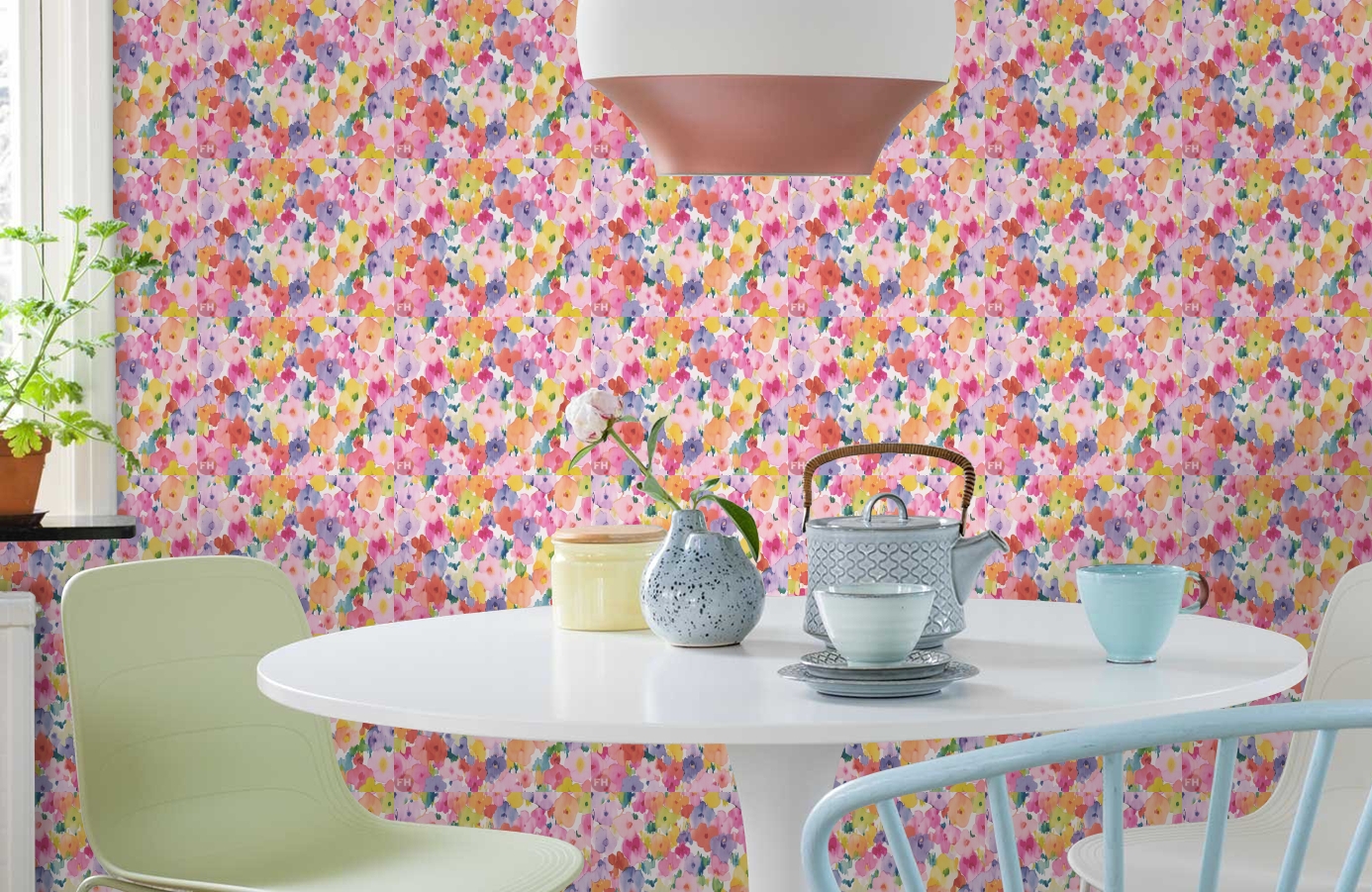 Обои 30450-1 фото в интерьере кухни