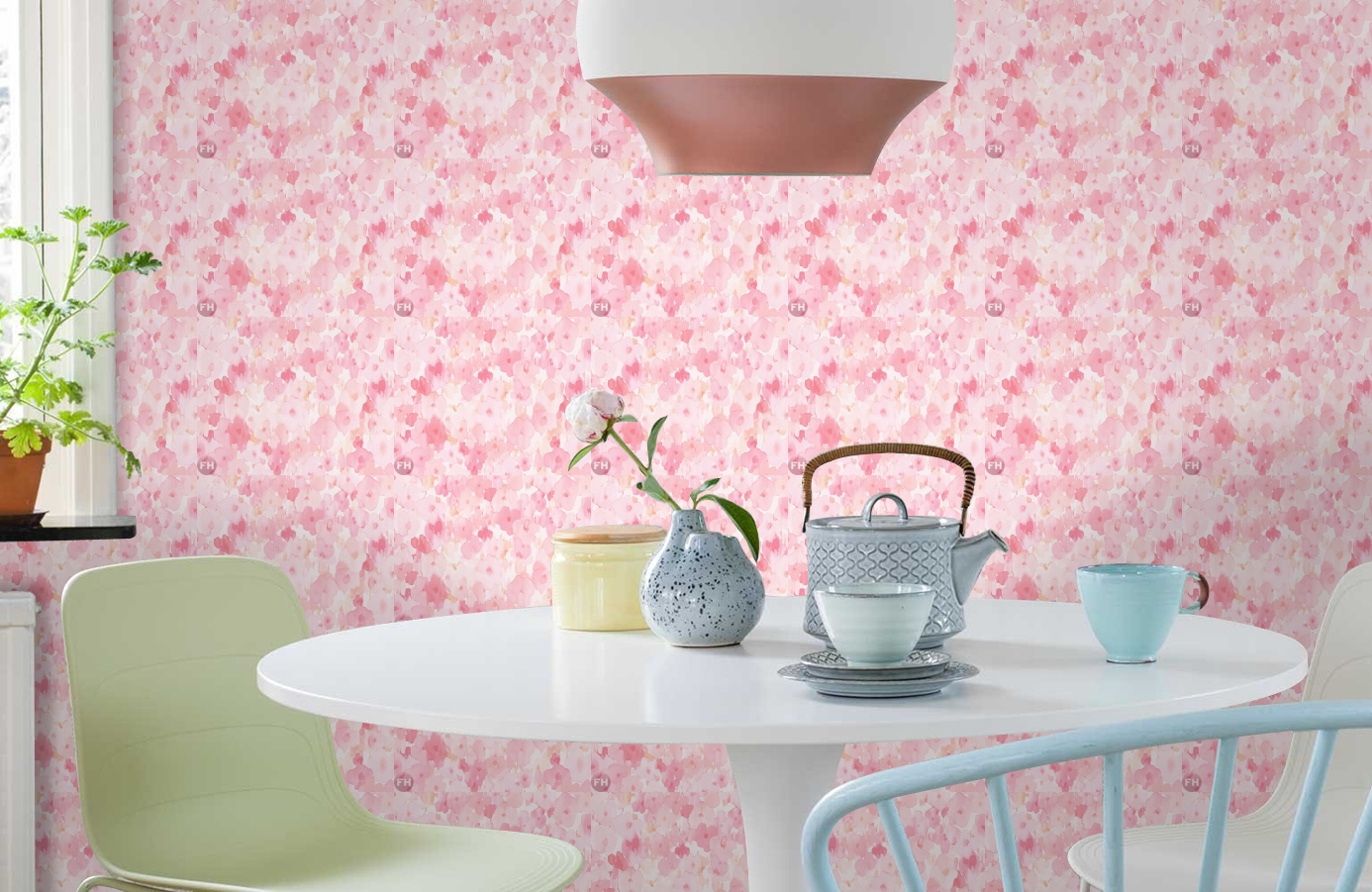 Обои 30450-2 фото в интерьере кухни