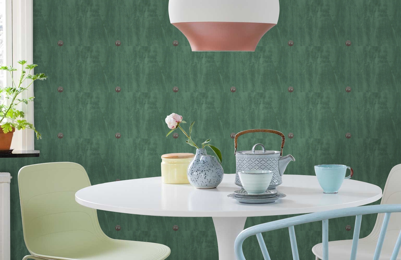 Обои 30466-2 фото в интерьере кухни