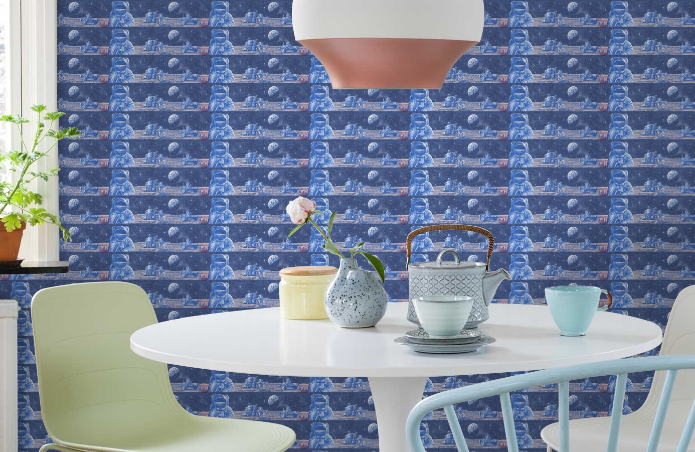 Обои 30490-1 фото в интерьере кухни