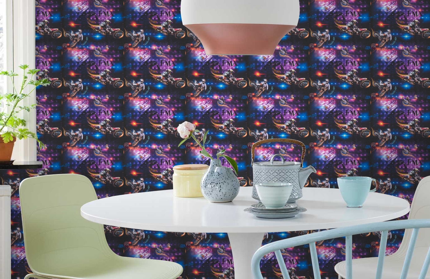 Обои 30656-1 фото в интерьере кухни