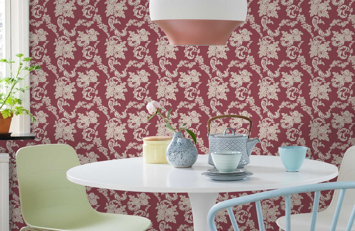 Обои 33867-4 фото в интерьере кухни