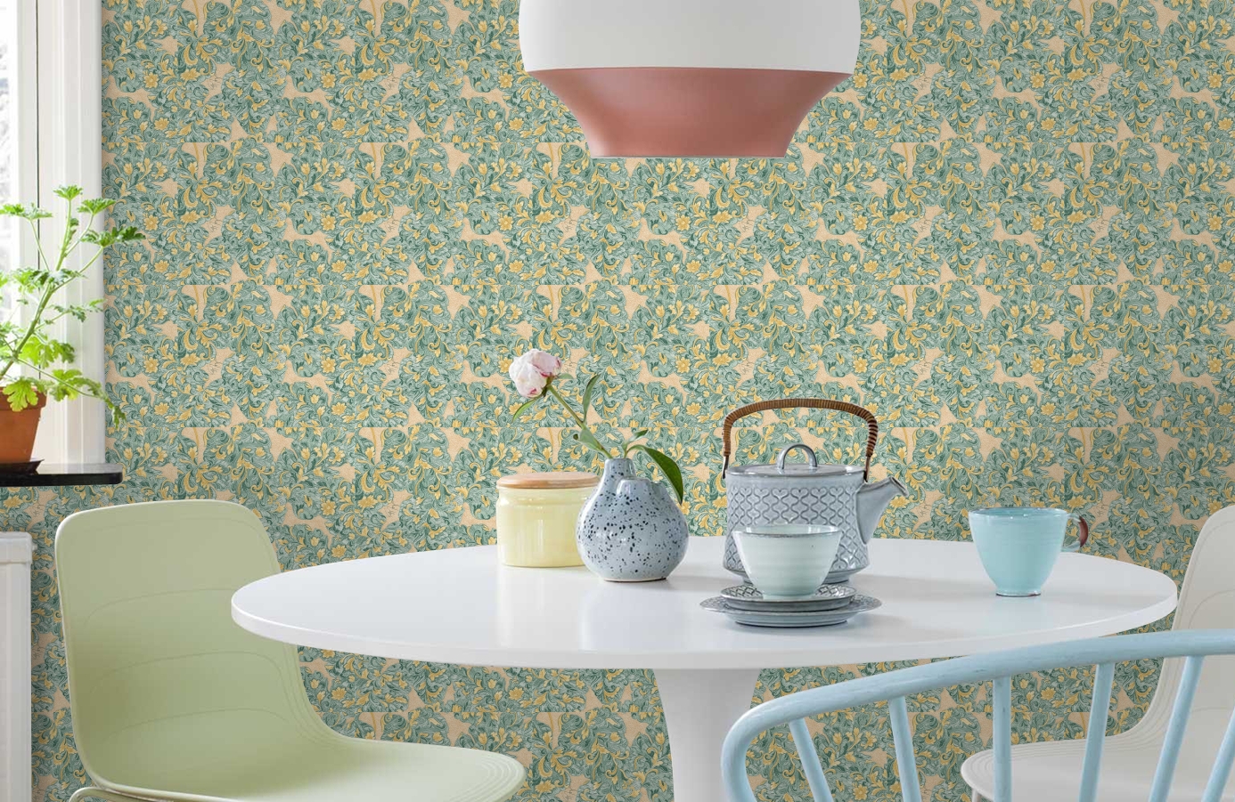 Обои 33869-1 фото в интерьере кухни Обои 33869-1 фото в интерьере кухни