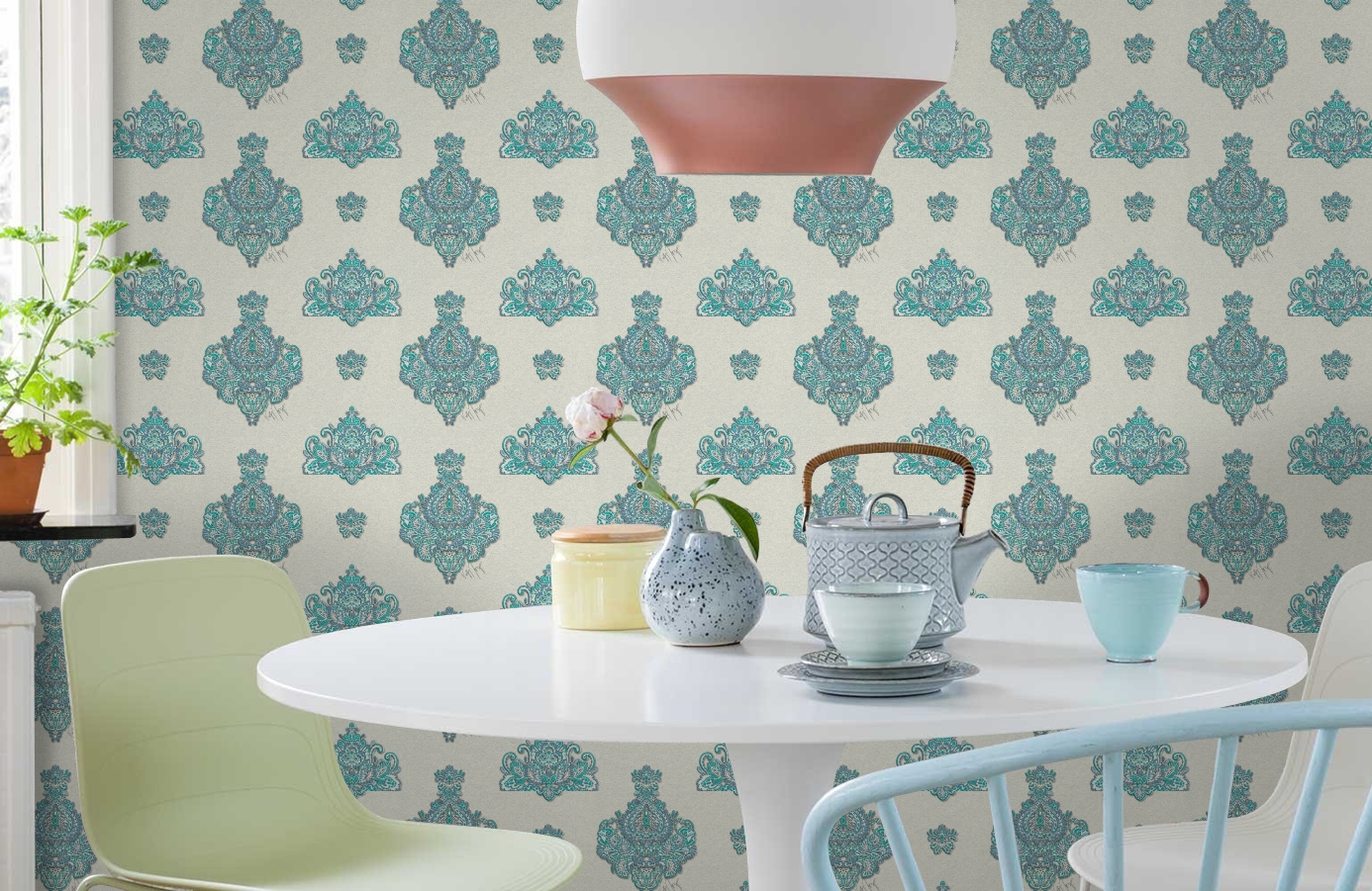 Обои 33928-1 фото в интерьере кухни Обои 33928-1 фото в интерьере кухни