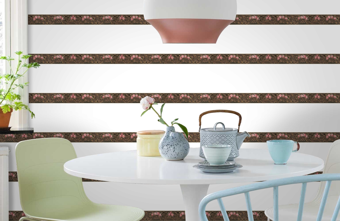 Обои 34074-1 фото в интерьере кухни Обои 34074-1 фото в интерьере кухни