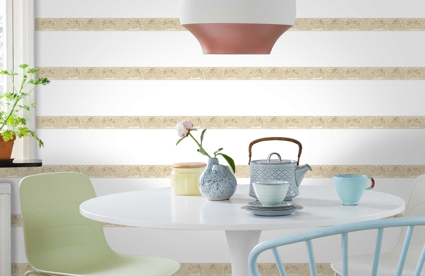 Обои 34074-4 фото в интерьере кухни Обои 34074-4 фото в интерьере кухни