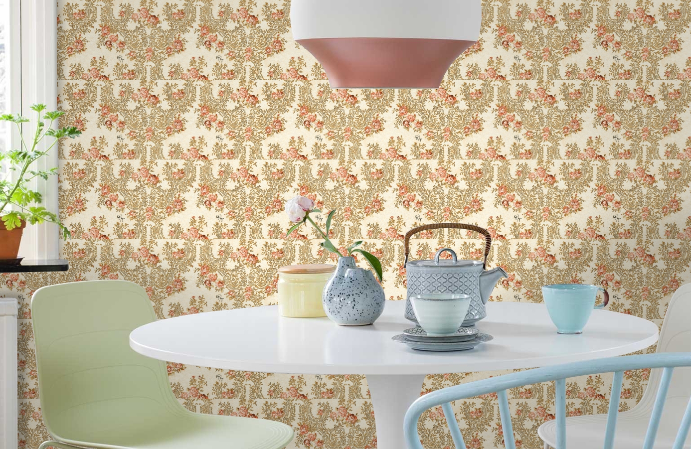 Обои 34075-5 фото в интерьере кухни Обои 34075-5 фото в интерьере кухни