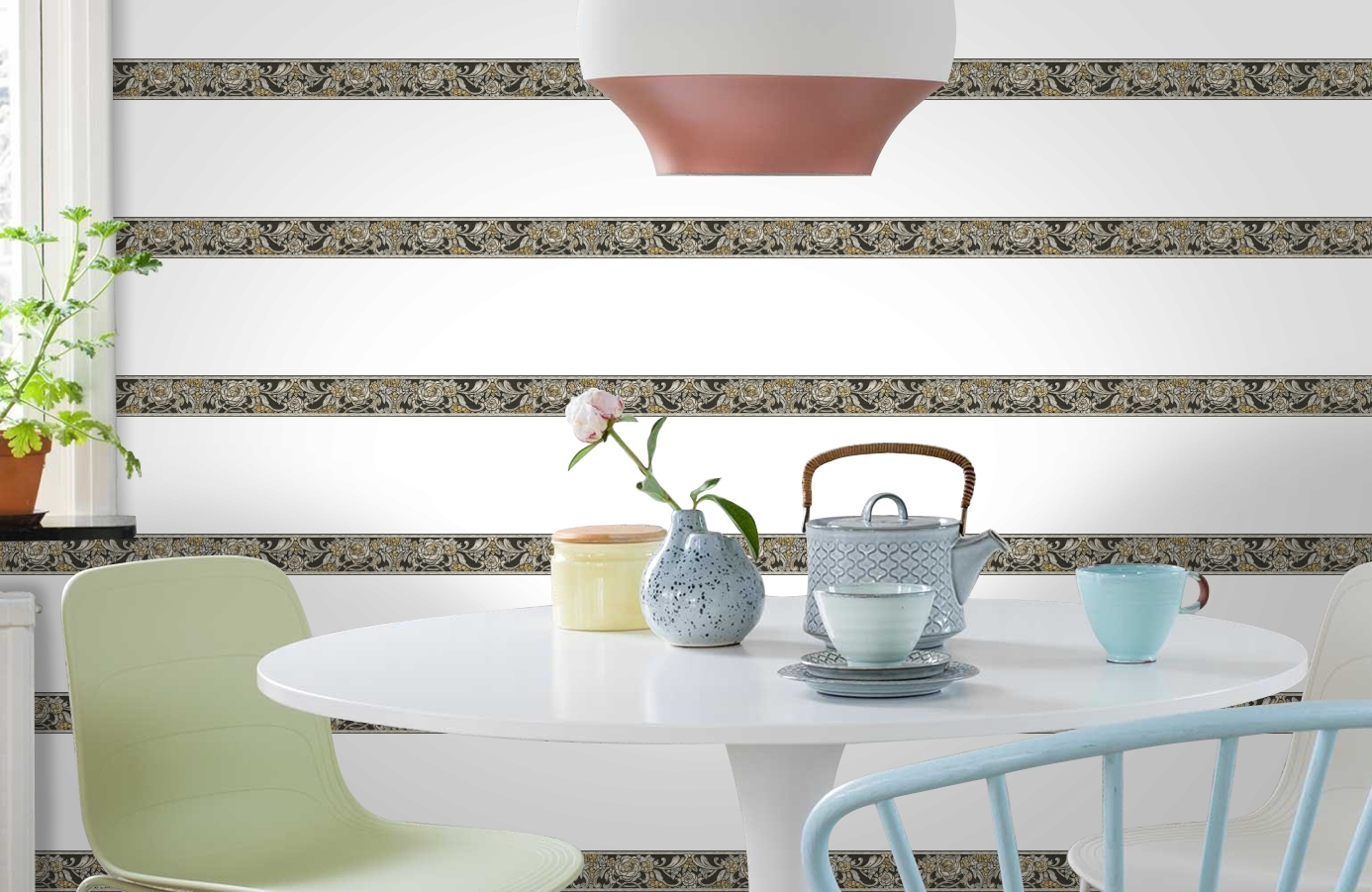 Обои 34078-2 фото в интерьере кухни Обои 34078-2 фото в интерьере кухни