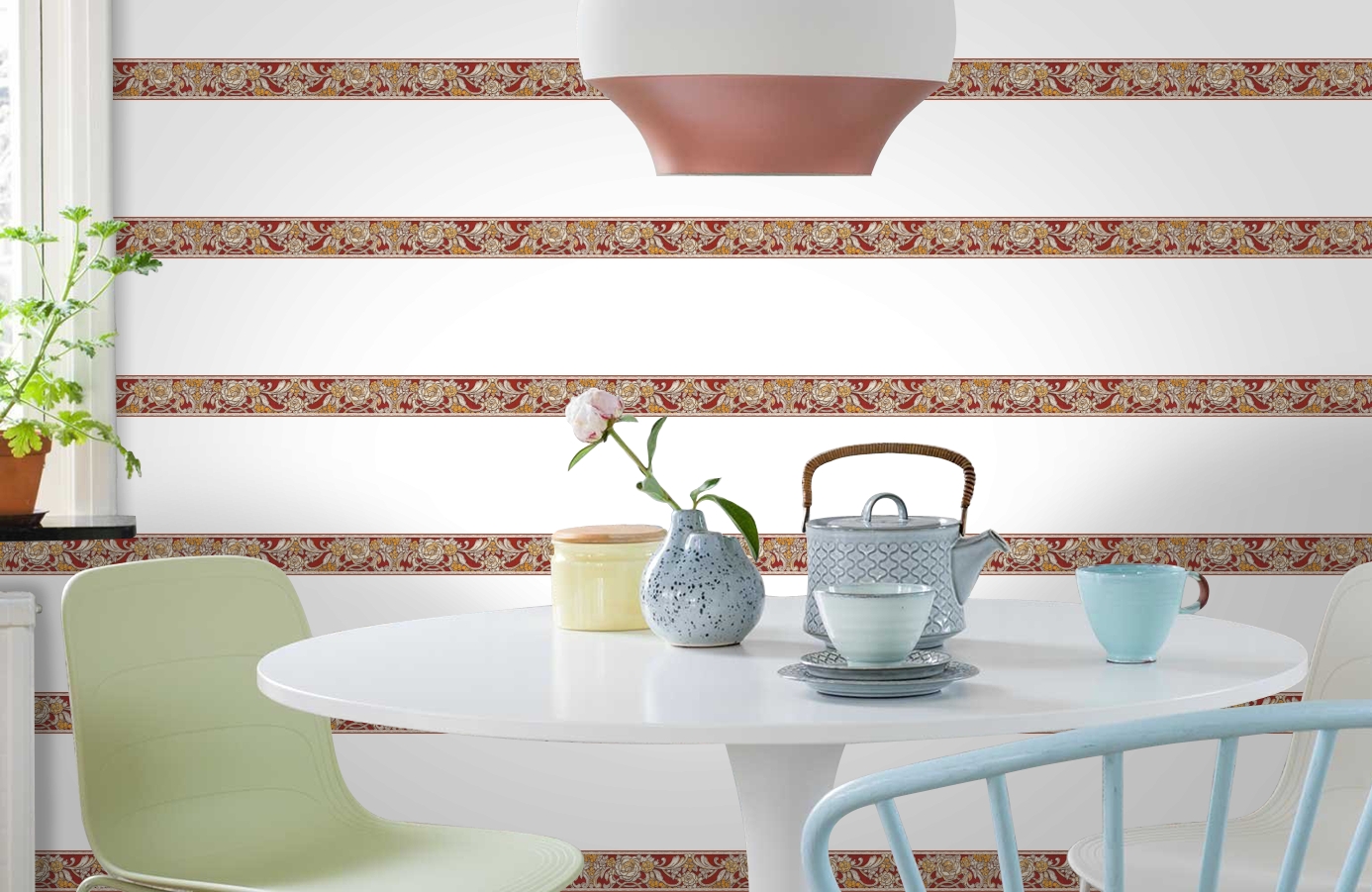 Обои 34078-3 фото в интерьере кухни Обои 34078-3 фото в интерьере кухни