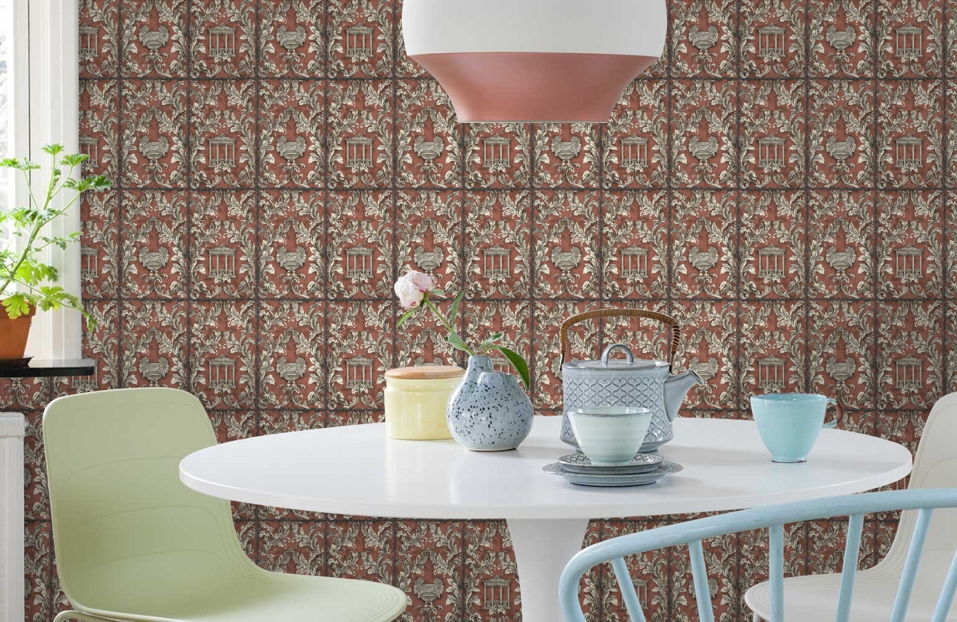 Обои 34086-5 фото в интерьере кухни Обои 34086-5 фото в интерьере кухни