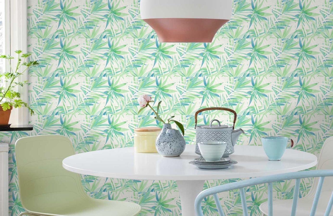 Обои 34125-1 фото в интерьере кухни