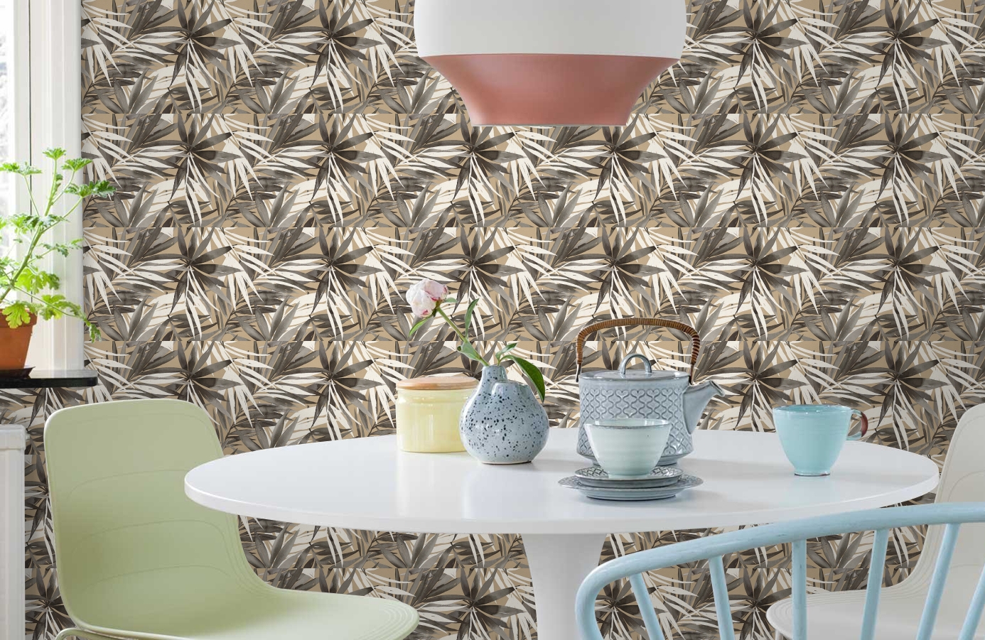 Обои 34125-4 фото в интерьере кухни