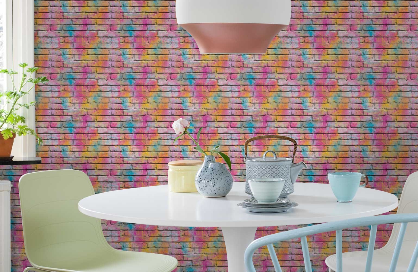 Обои 36100-1 фото в интерьере кухни