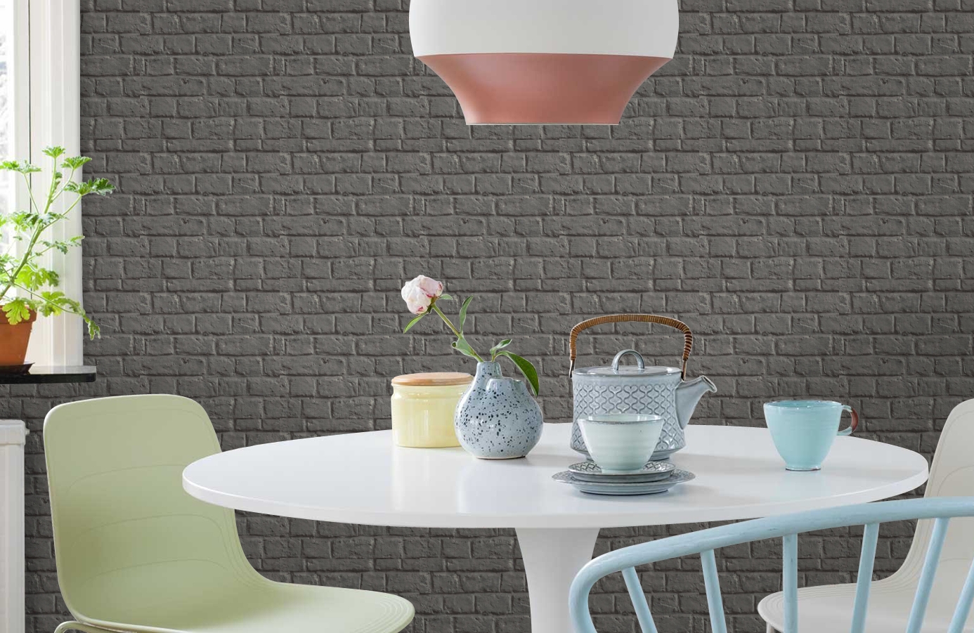 Обои 36912-1 фото в интерьере кухни