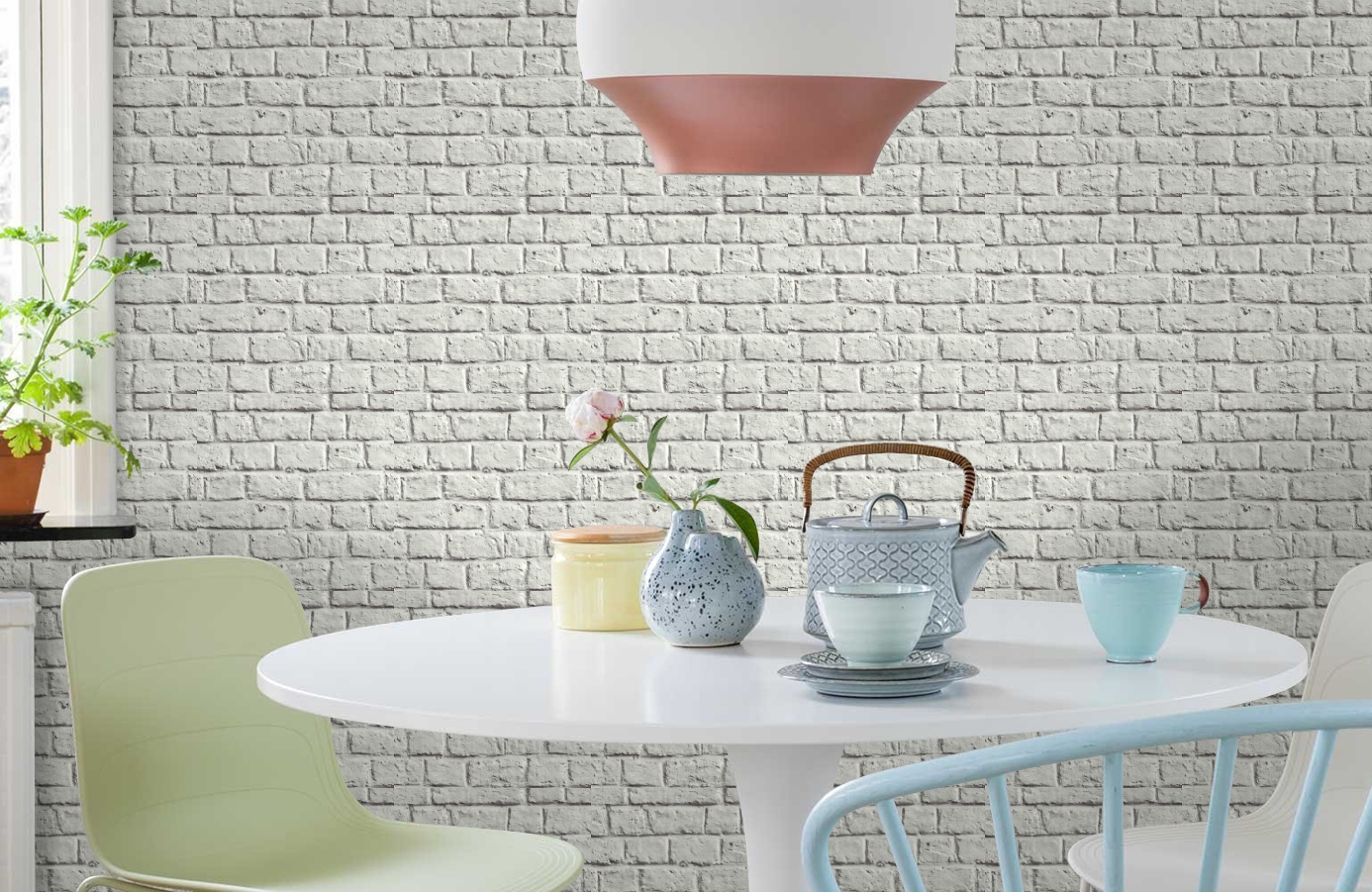 Обои 36912-2 фото в интерьере кухни