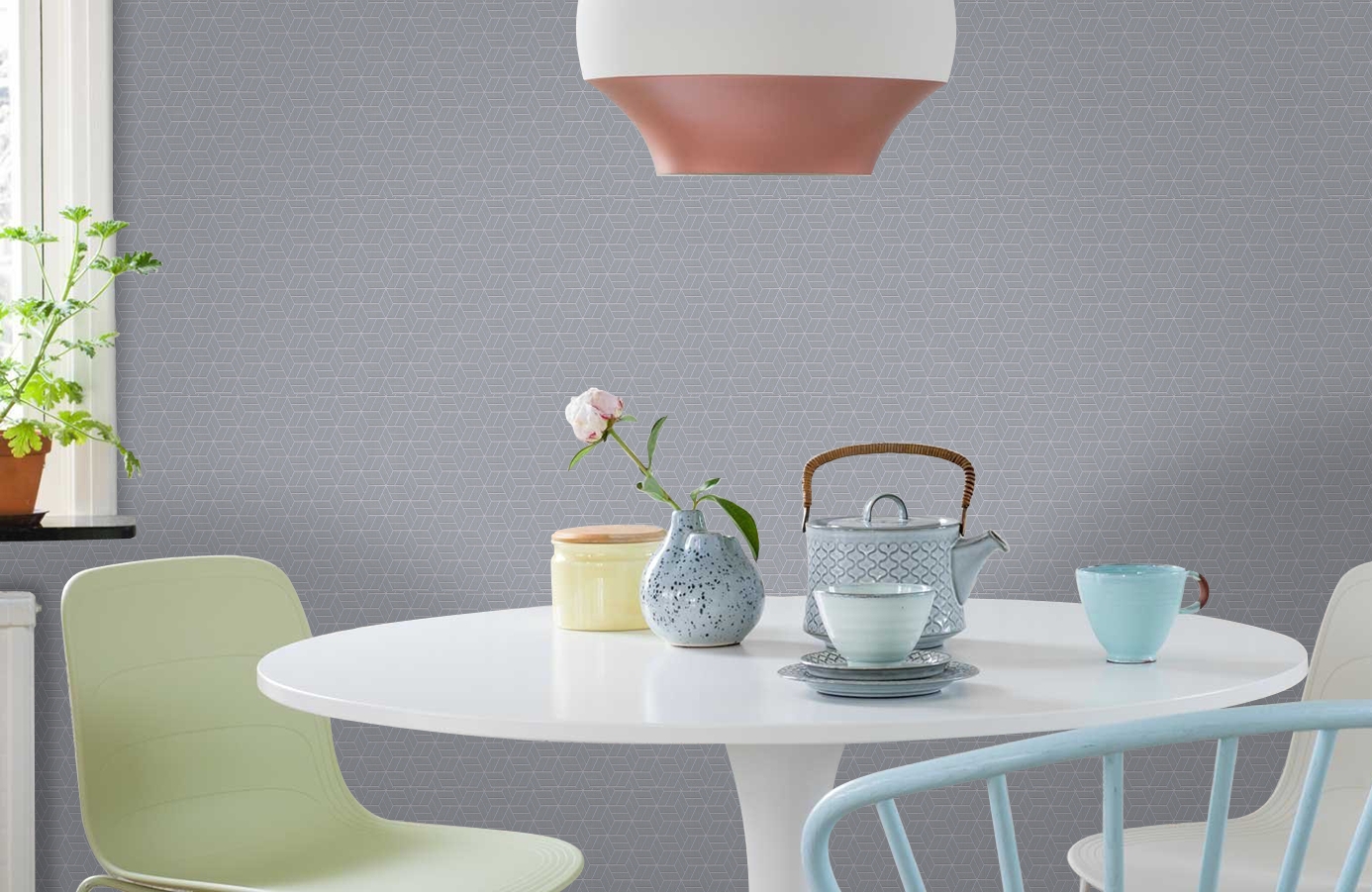 Обои 36920-4 фото в интерьере кухни