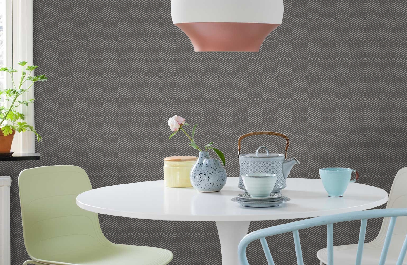 Обои 36926-1 фото в интерьере кухни