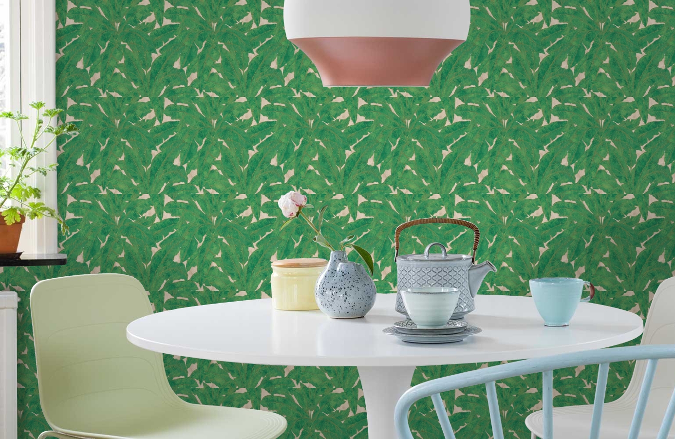 Обои 36927-3 фото в интерьере кухни