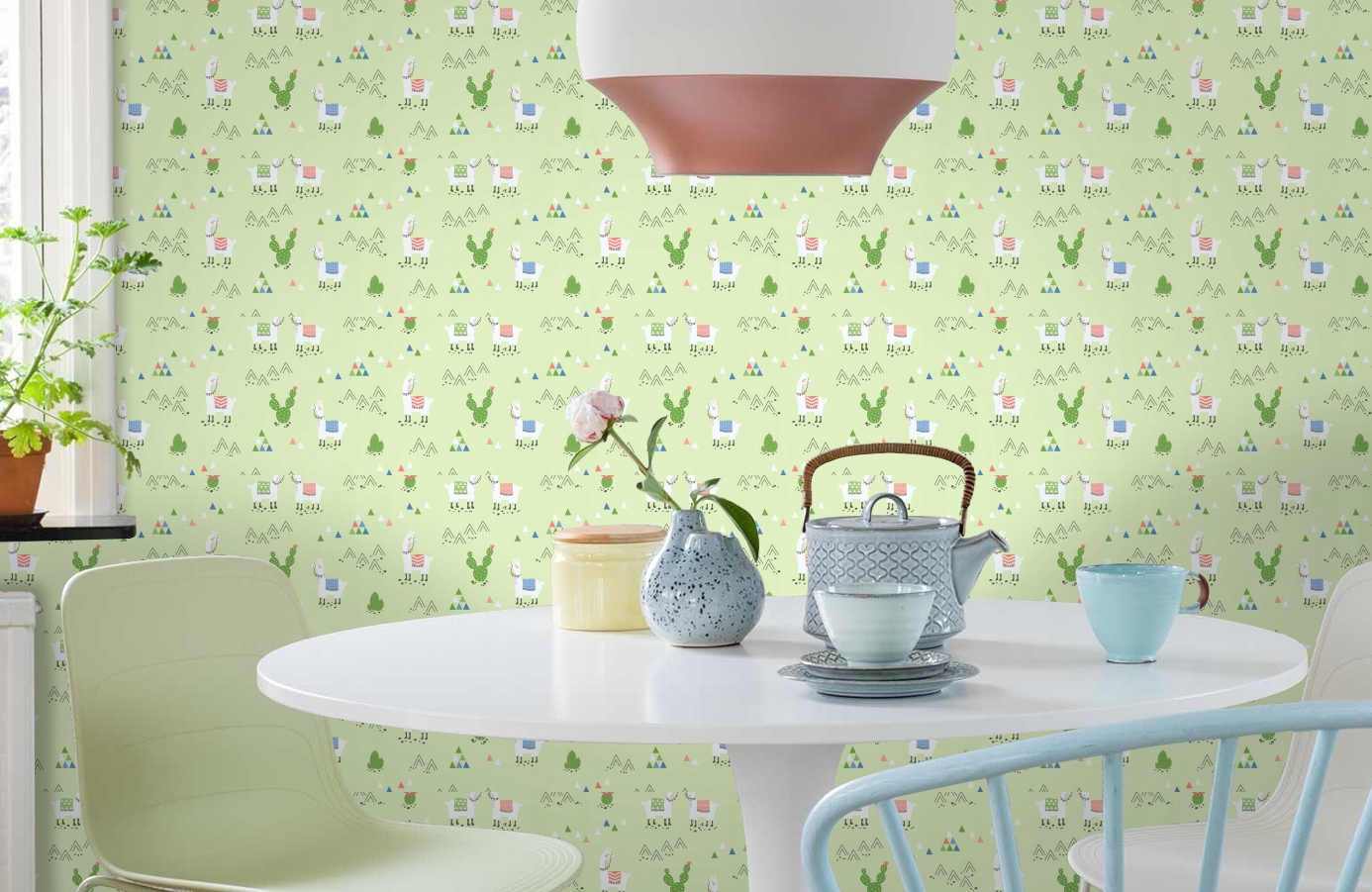 Обои 36985-2 фото в интерьере кухни