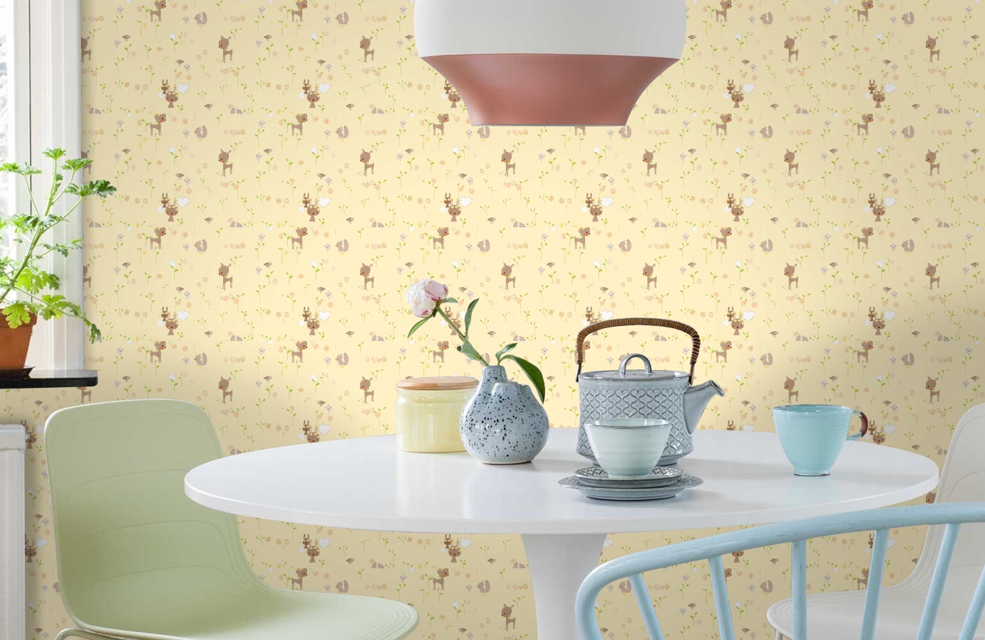 Обои 36988-2 фото в интерьере кухни