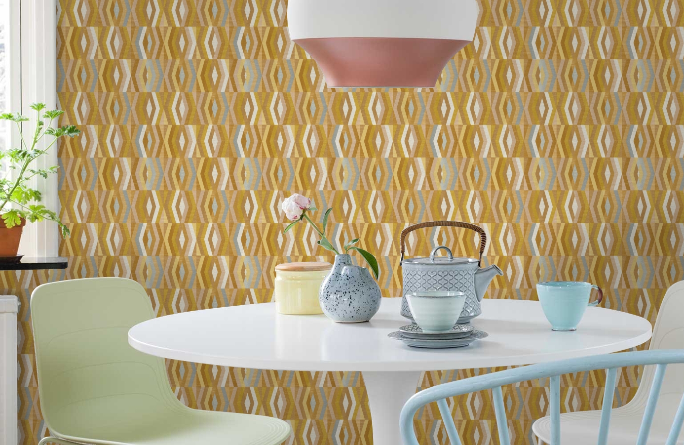 Обои 37533-3 фото в интерьере кухни