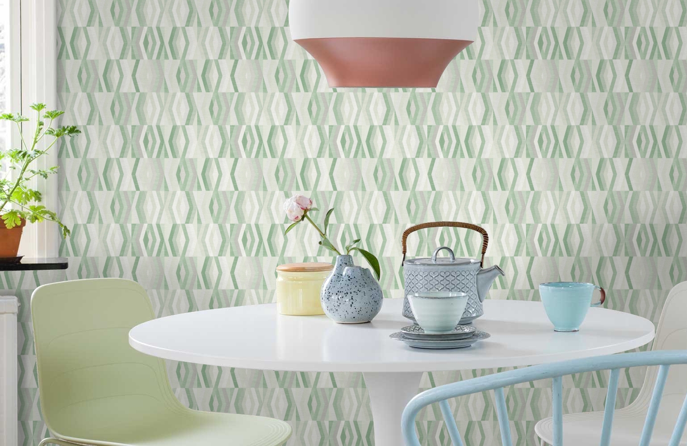 Обои 37533-5 фото в интерьере кухни