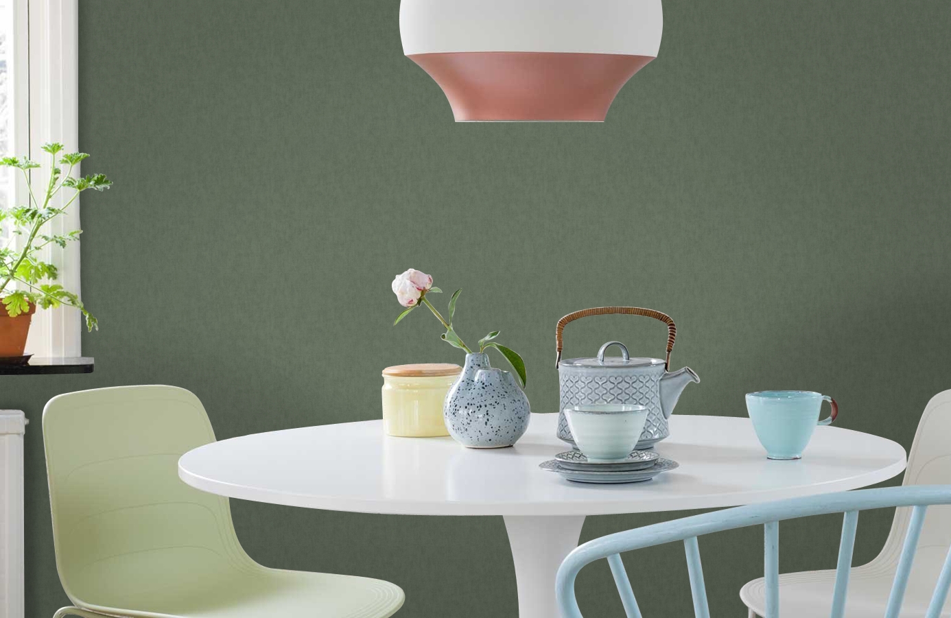 Обои 37536-4 фото в интерьере кухни