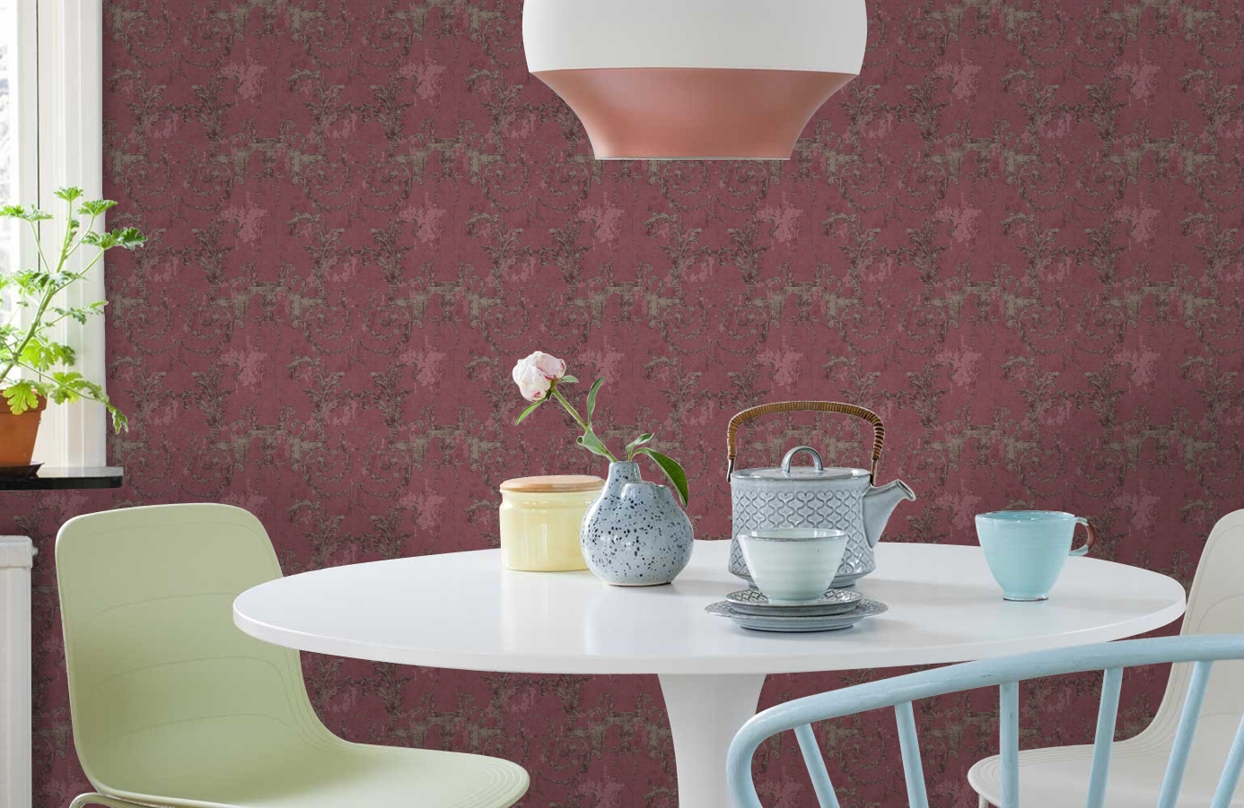 Обои 37648-4 фото в интерьере кухни