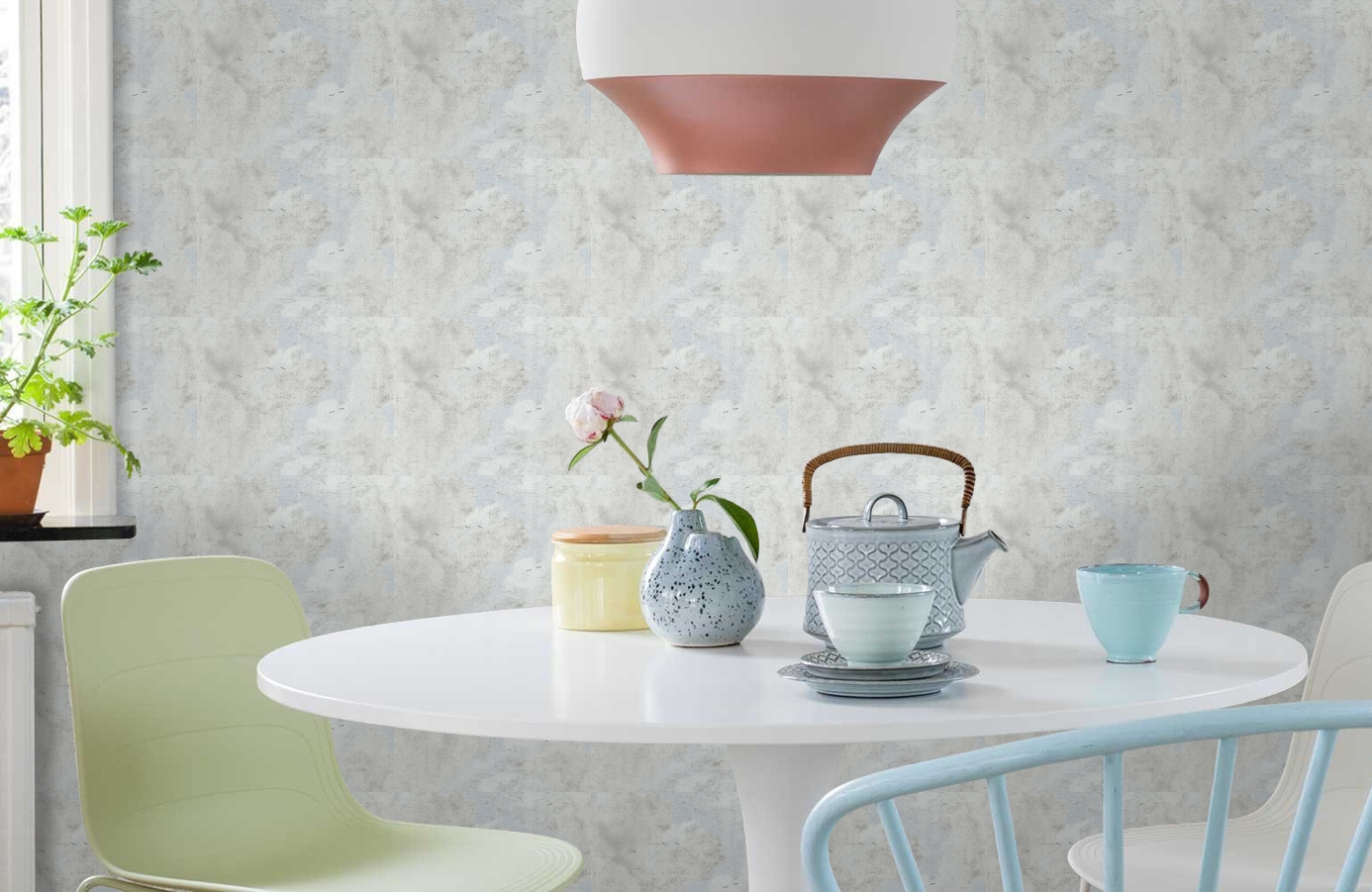 Обои 37649-1 фото в интерьере кухни