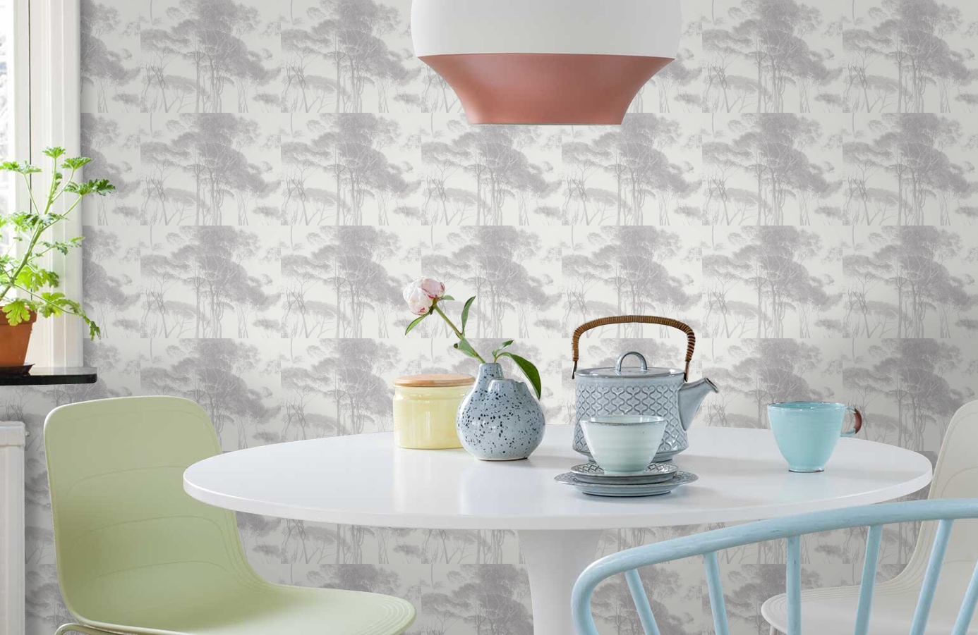 Обои 37651-3 фото в интерьере кухни