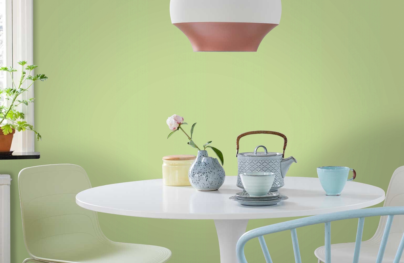 Обои 5507-29 фото в интерьере кухни