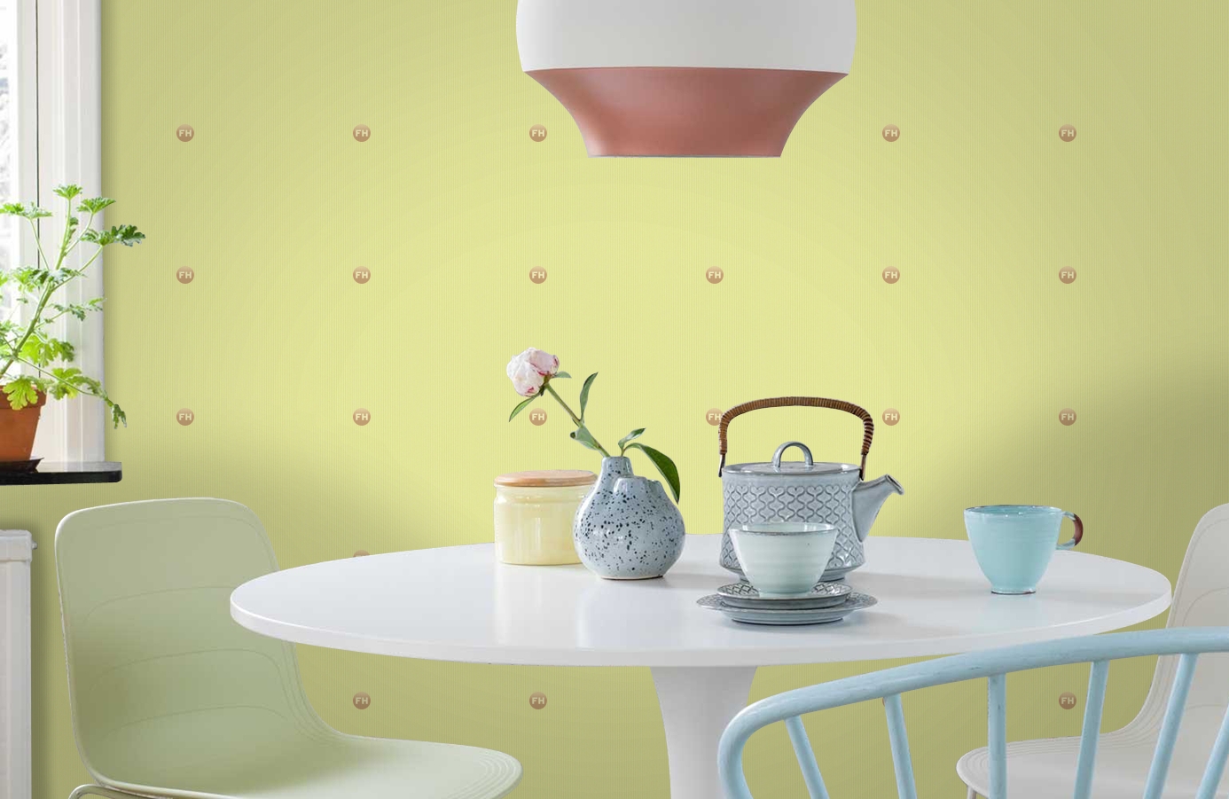 Обои 9087-73 фото в интерьере кухни