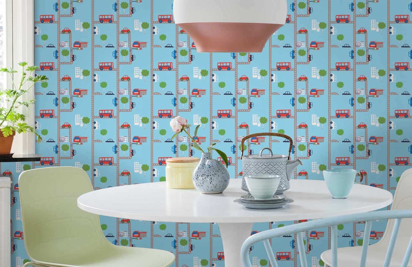 Обои 93632-1 фото в интерьере кухни