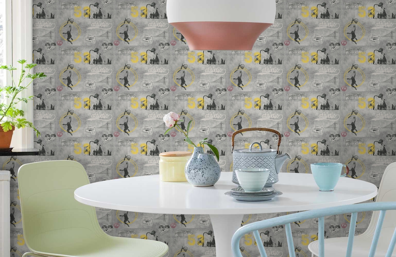 Обои 95387-1 фото в интерьере кухни